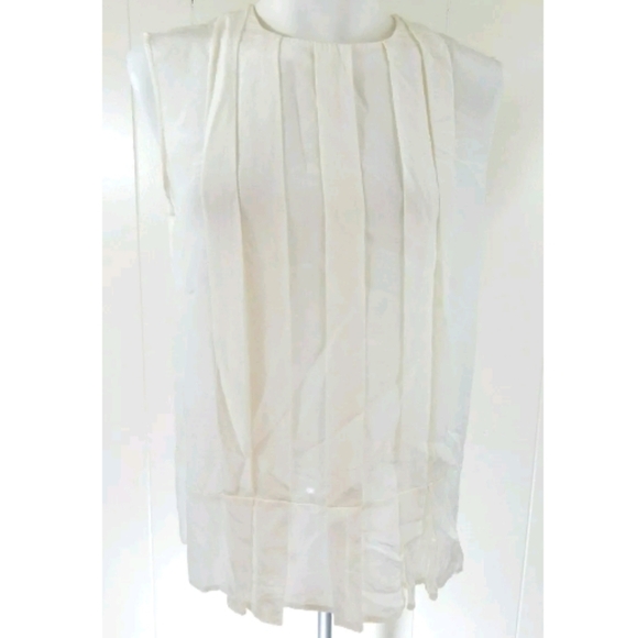 Weekend Max Mara Pleated Silk Sleeveless Top - Picture 1 of 4